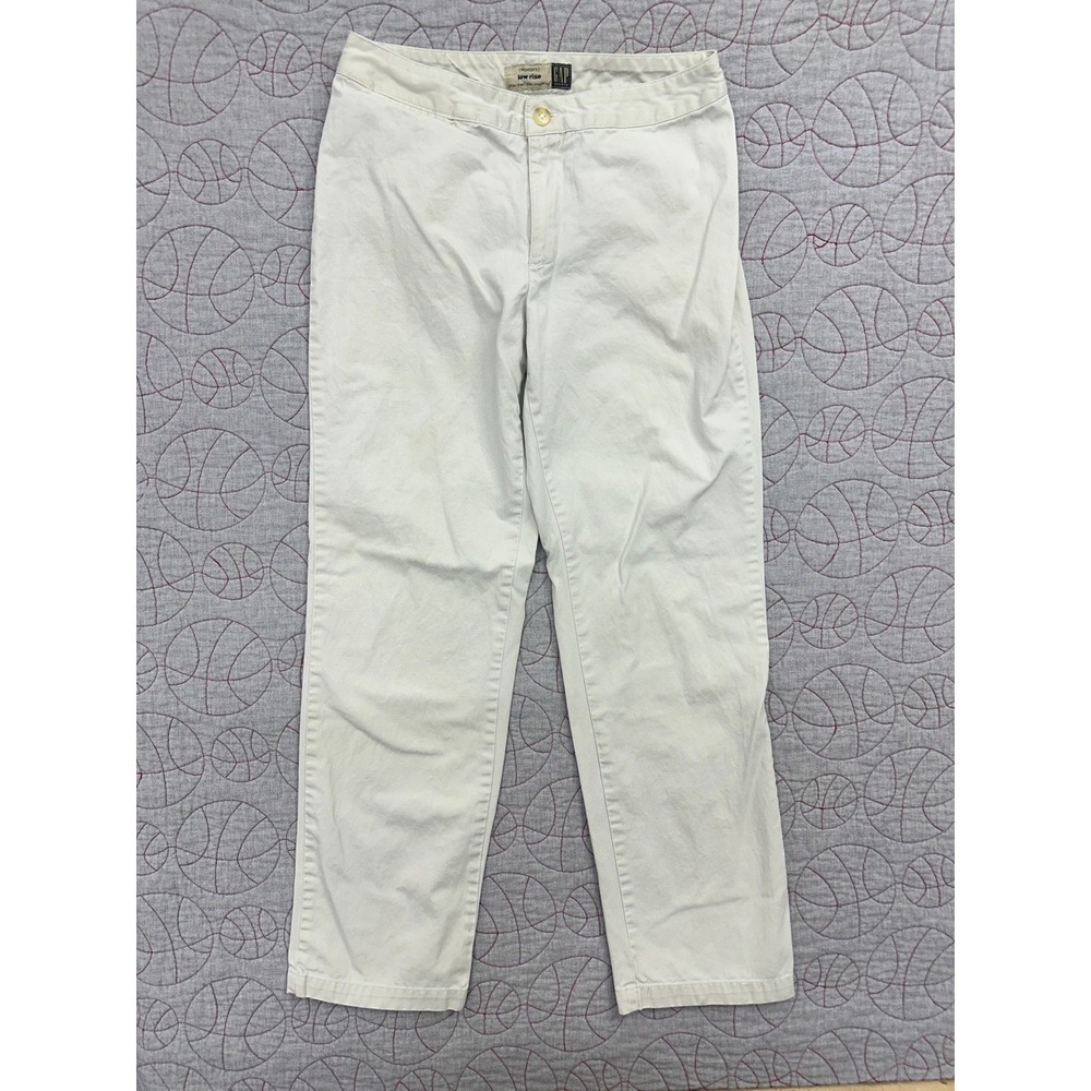 VTG Gap Khakis Off White Low Rise Slim Straight Leg / Womens Size 6